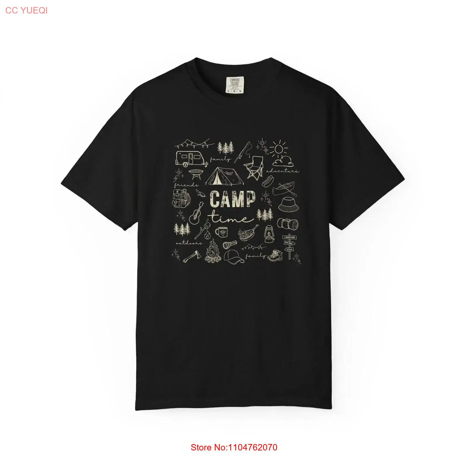 Camping T Shirt Doodle Campfir - Outdoor Adventure Wear ulasan dan harga
