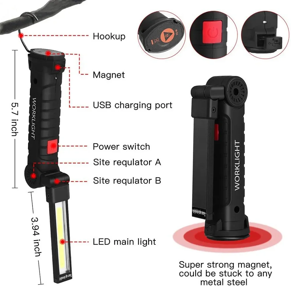 Portable COB LED Flashlight US - Outdoor Adventures ulasan dan harga