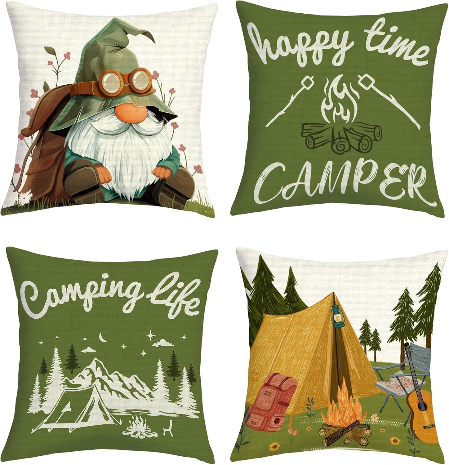 Group of 4 Camping Throw Pillo - Outdoor Adventure Group ulasan dan harga