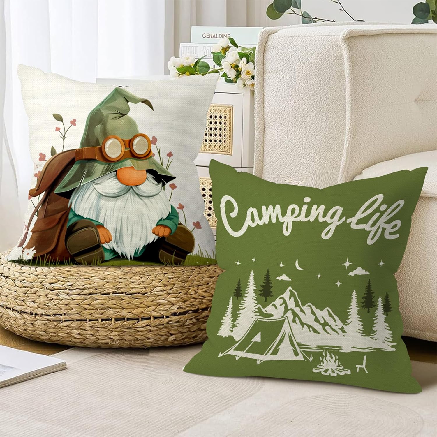 Group of 4 Camping Throw Pillo - Outdoor Adventure Group ulasan dan harga